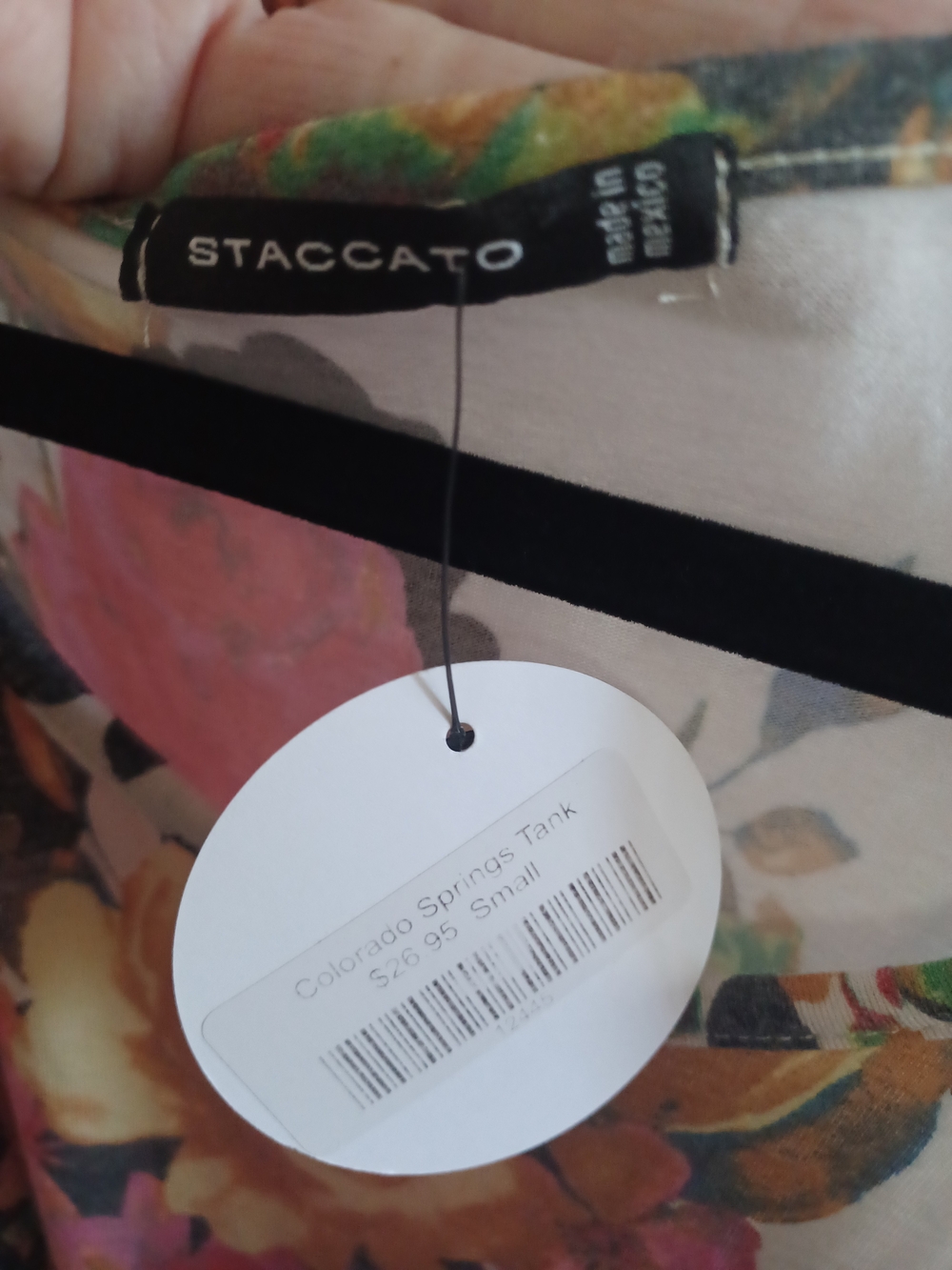 Staccato Floral Print Tank Top in Pink, Green and Orange